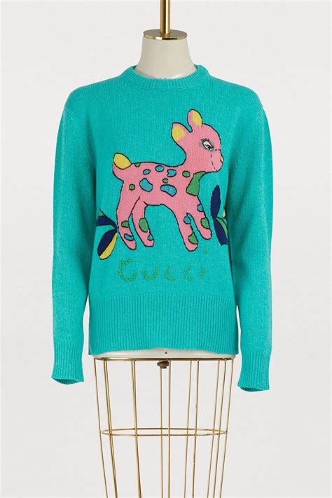 mr porter gucci baby blue sweater|Wool sweater with Gucci patch in blue .